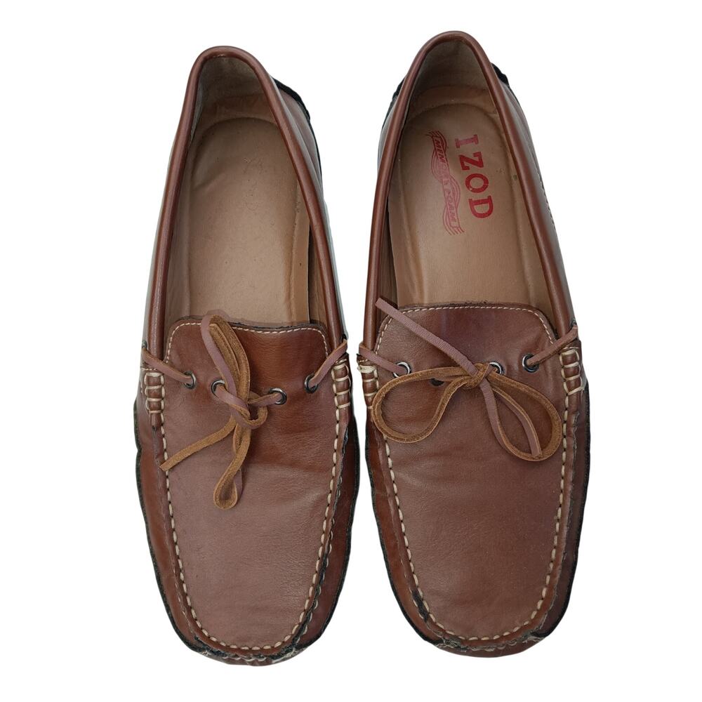 Izod Men's Burton Brown Slip-On Boat Shoes Mocs